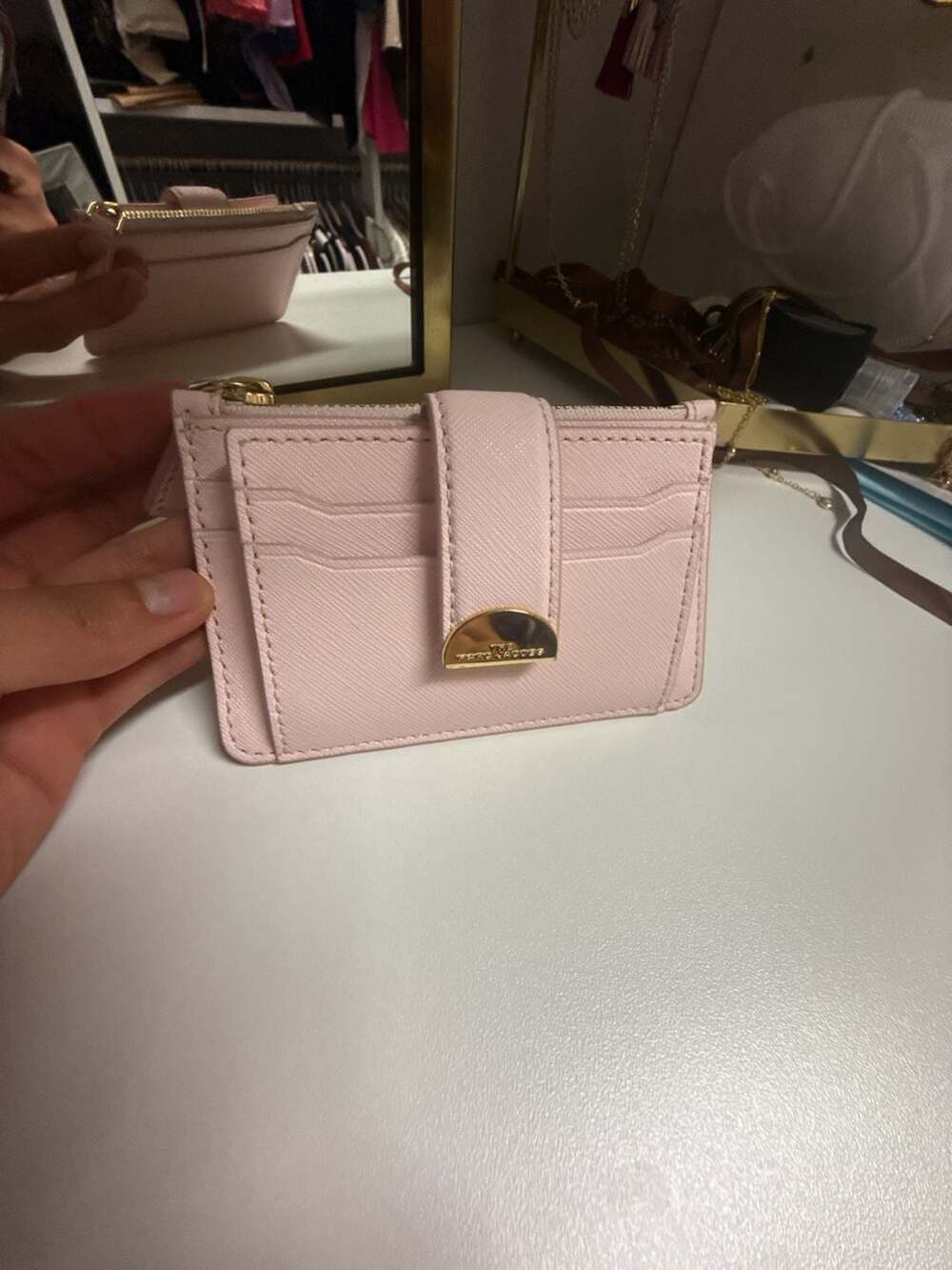 The Marc Jacobs The Softshot Top Zip Card Holder Pink Leather